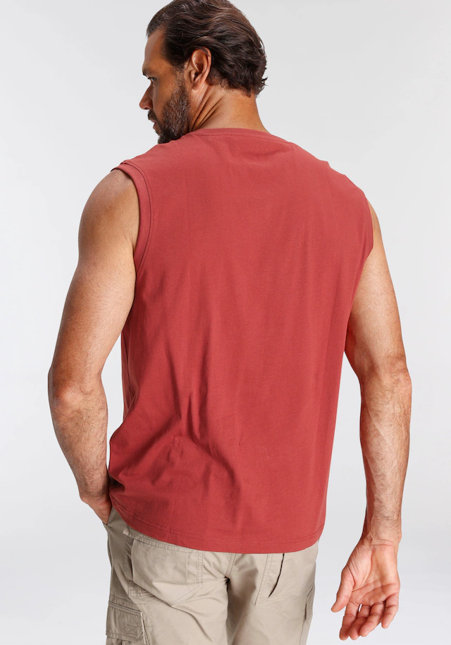 Man's World Muscleshirt 2er-Pack, ärmellos, bedruckt, Rundhalsausschnitt, aus 100% Baumwolle