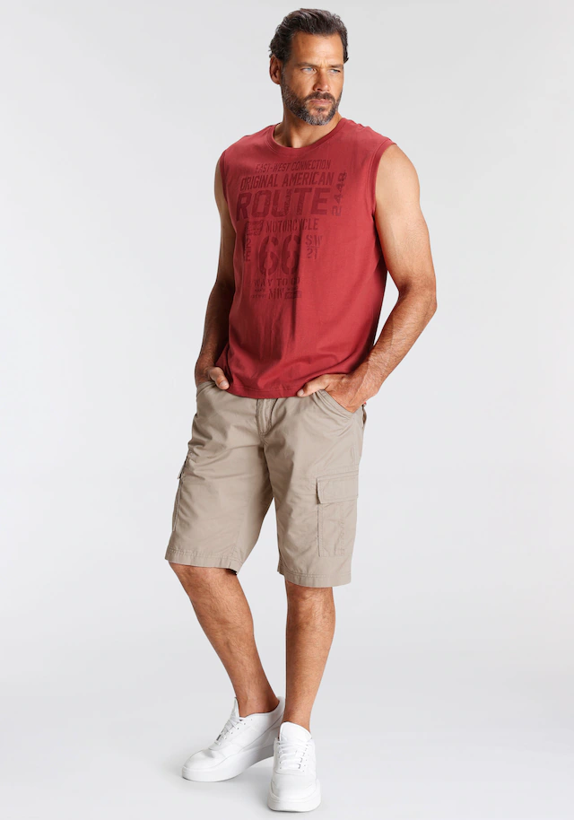 Man's World Muscleshirt 2er-Pack, ärmellos, bedruckt, Rundhalsausschnitt, aus 100% Baumwolle