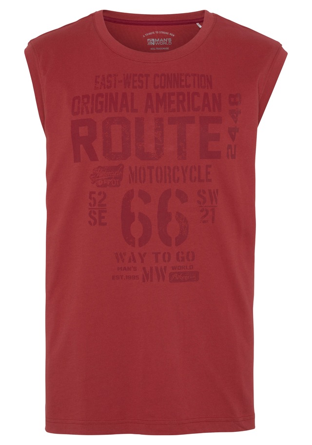 Man's World Muscleshirt 2er-Pack, ärmellos, bedruckt, Rundhalsausschnitt, aus 100% Baumwolle