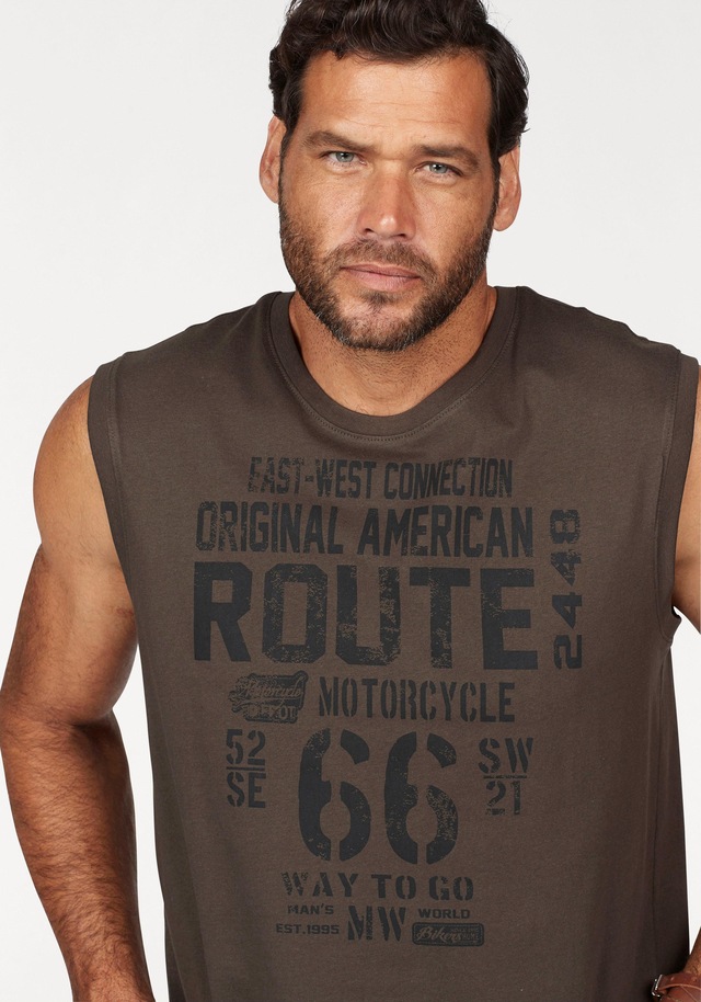 Man's World Muscleshirt 2er-Pack, ärmellos, bedruckt, Rundhalsausschnitt, aus 100% Baumwolle