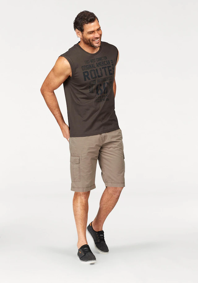 Man's World Muscleshirt 2er-Pack, ärmellos, bedruckt, Rundhalsausschnitt, aus 100% Baumwolle