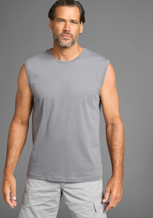 Man's World Muscleshirt 2er-Pack, ärmellos, bedruckt, Rundhalsausschnitt, aus 100% Baumwolle