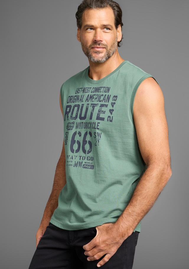 Man's World Muscleshirt 2er-Pack, ärmellos, bedruckt, Rundhalsausschnitt, aus 100% Baumwolle