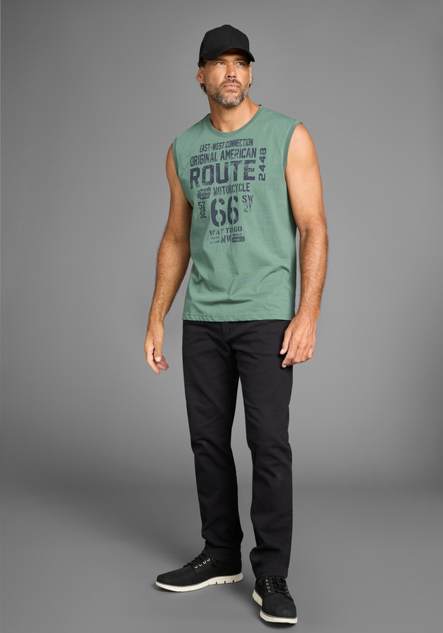 Man's World Muscleshirt 2er-Pack, ärmellos, bedruckt, Rundhalsausschnitt, aus 100% Baumwolle