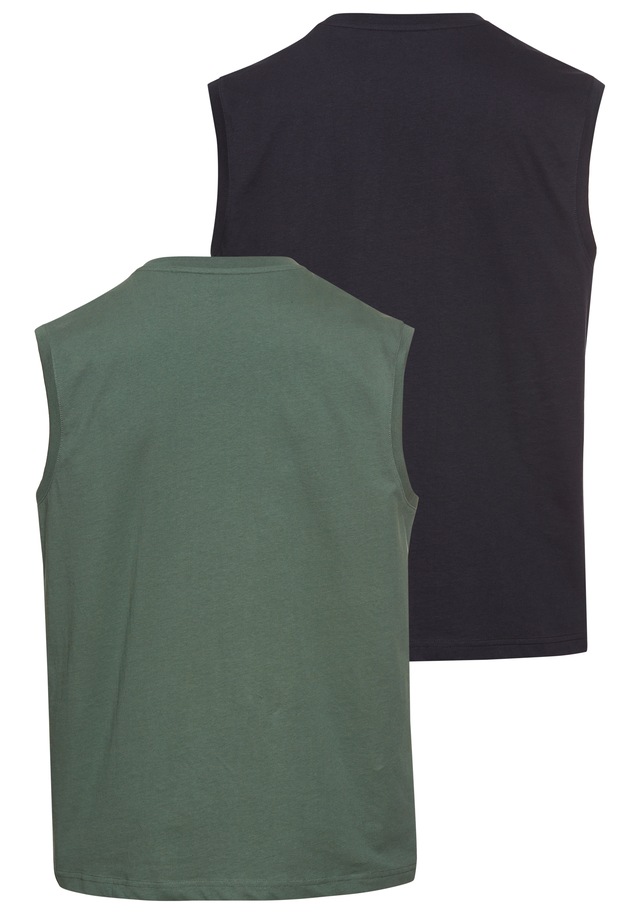 Man's World Muscleshirt 2er-Pack, ärmellos, bedruckt, Rundhalsausschnitt, aus 100% Baumwolle