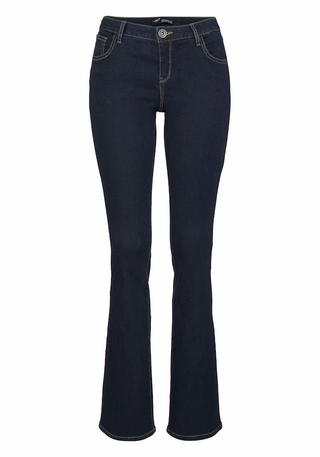 Arizona Bootcut-Jeans »Ultra-Stretch« normale Passform, Baby-Bootcut, Used-Look-Waschung