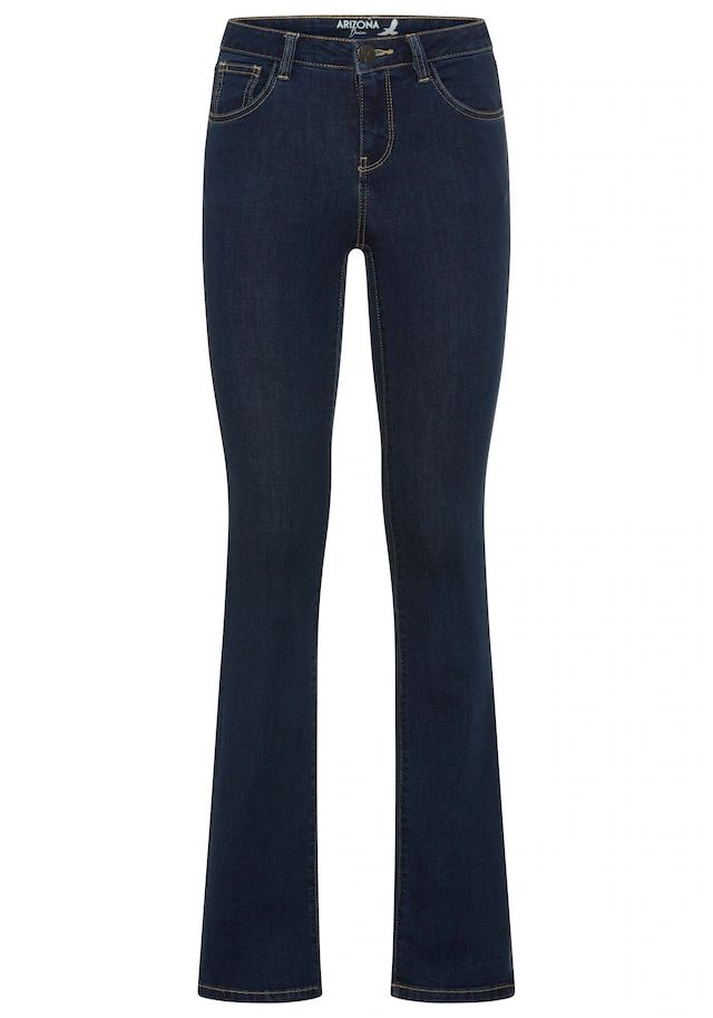 Arizona Bootcut-Jeans »Ultra-Stretch« normale Passform, Baby-Bootcut, Used-Look-Waschung