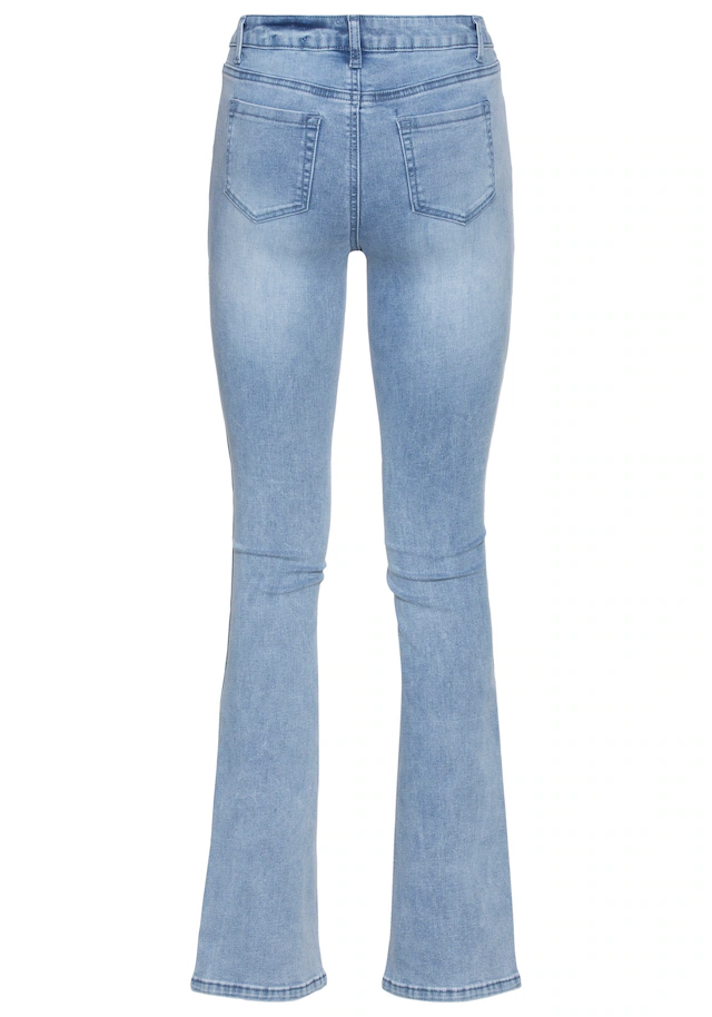 Arizona Bootcut-Jeans »Ultra-Stretch« normale Passform, Baby-Bootcut, Used-Look-Waschung