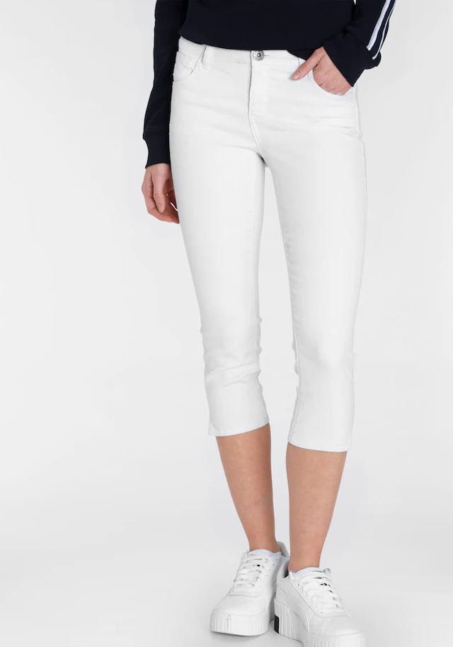 Arizona Caprijeans »Ultra-Stretch« extra-enger Schnitt, modischer Beinabschluss mit Schlitz