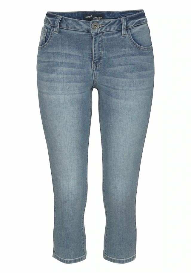 Arizona Caprijeans »Ultra-Stretch« extra-enger Schnitt, modischer Beinabschluss mit Schlitz