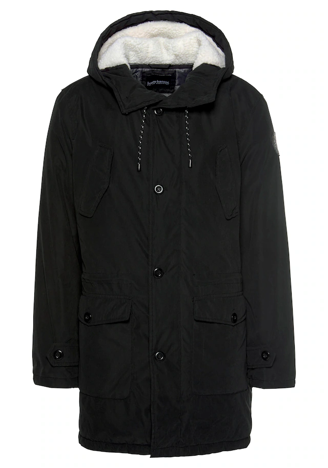 Bruno Banani Parka mit Kapuze Winterjacke mit Teddy Fleece gefüttert und anpassbarer Kapuze