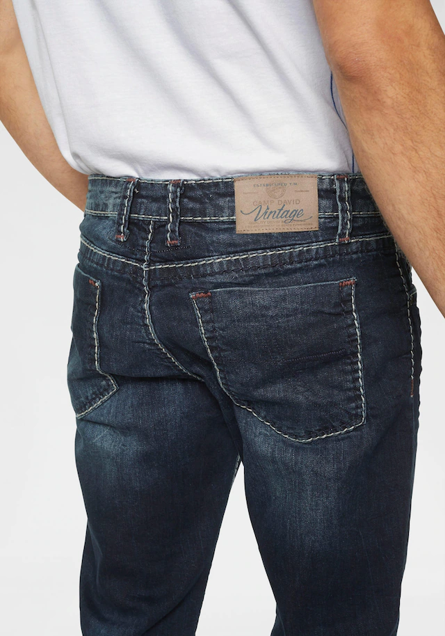 CAMP DAVID Straight-Jeans »NI:CO:R611« mit markanten Steppnähten