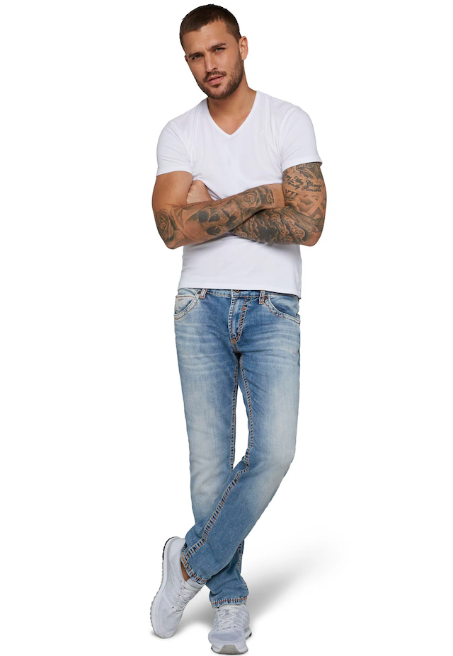 CAMP DAVID Straight-Jeans »NI:CO:R611« mit markanten Steppnähten