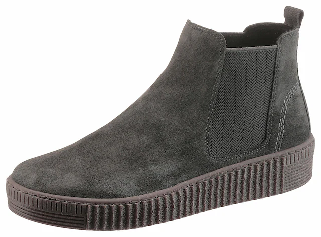 Gabor Chelseaboots , Plateau, Stiefelette, Schlupfschuh mit dezenten Kontrastnähten