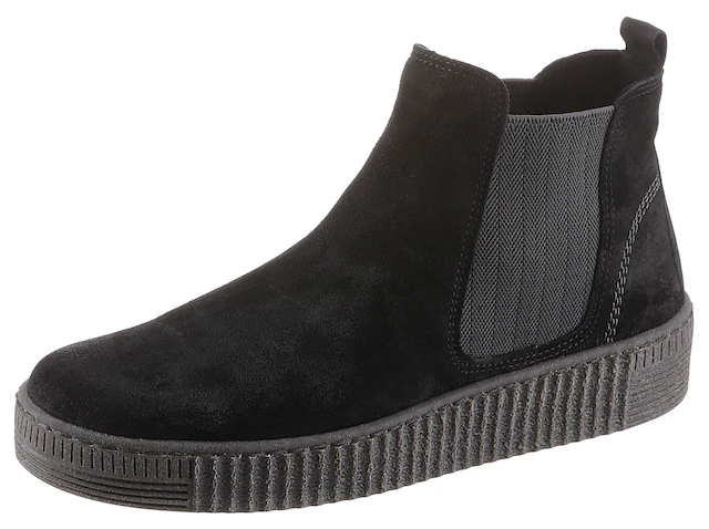 Gabor Chelseaboots , Plateau, Stiefelette, Schlupfschuh mit dezenten Kontrastnähten