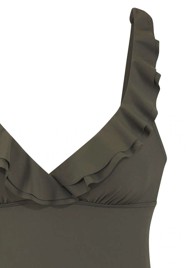 JETTE Badeanzug mit eleganter Rüsche und Shaping-Effekt