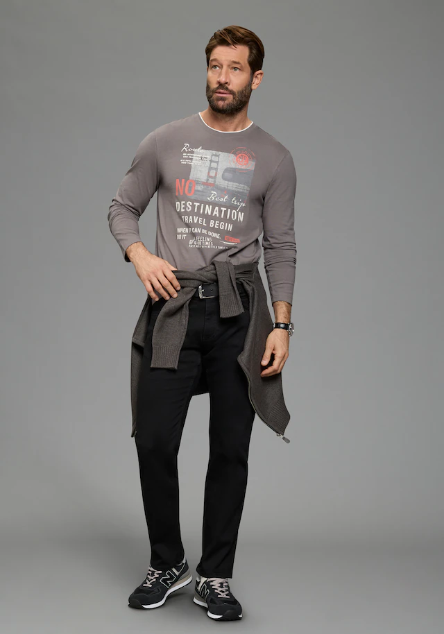 Man's World Langarmshirt »neue Farbe!« Langarm, bedruckt, Rundhalsausschnitt, aus 100% Baumwolle
