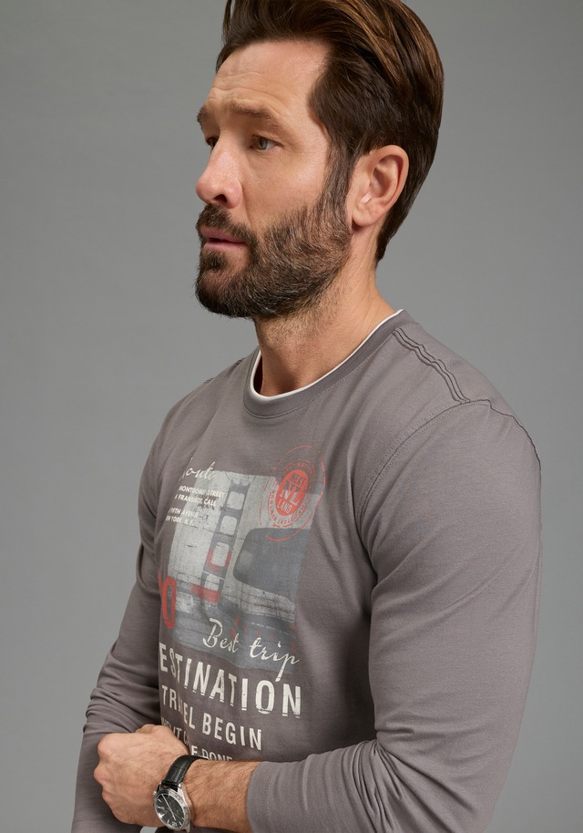Man's World Langarmshirt »neue Farbe!« Langarm, bedruckt, Rundhalsausschnitt, aus 100% Baumwolle