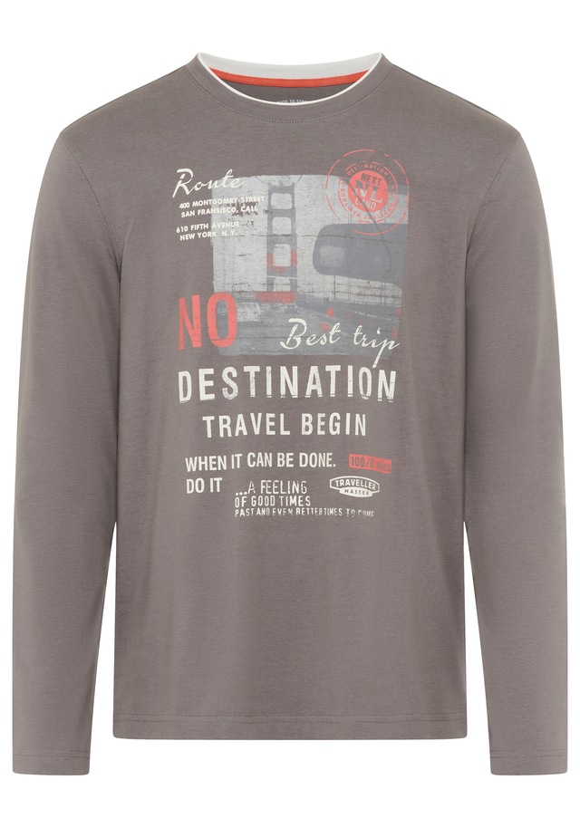 Man's World Langarmshirt »neue Farbe!« Langarm, bedruckt, Rundhalsausschnitt, aus 100% Baumwolle