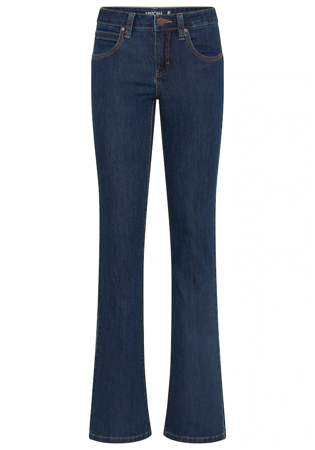 Arizona Bootcut-Jeans »Shaping« bootcut, Kontrastnähte, Used-Look-Waschung, niedrige Leibhöhe