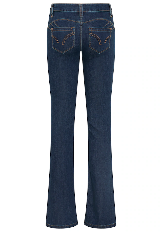 Arizona Bootcut-Jeans »Shaping« bootcut, Kontrastnähte, Used-Look-Waschung, niedrige Leibhöhe