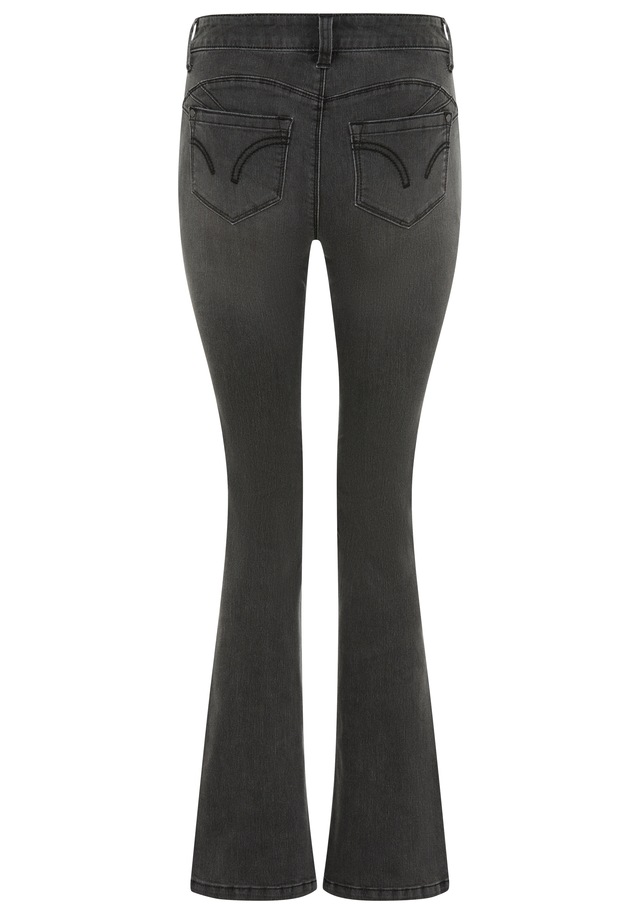 Arizona Bootcut-Jeans »Shaping« bootcut, Kontrastnähte, Used-Look-Waschung, niedrige Leibhöhe