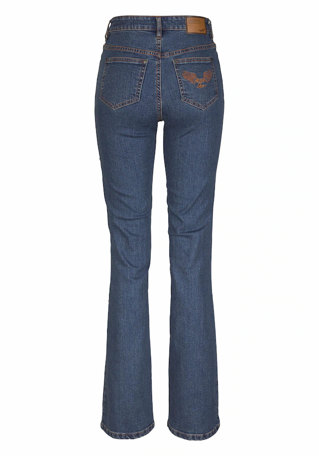 Arizona Bootcut-Jeans »Comfort-Fit« ausgestellte Beinform, mit Eingrifftaschen, High-Waist