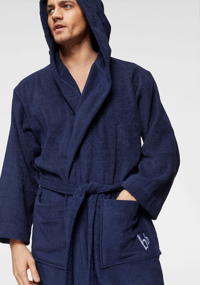Bruno Banani Unisex-Bademantel »Robby, ideal für Sauna & Spa, Standard, Premium und Überlänge« 1 Stk. Damen & Herren Bademäntel, Baumwolle, mit Taschen, Sauna, XS-3XL