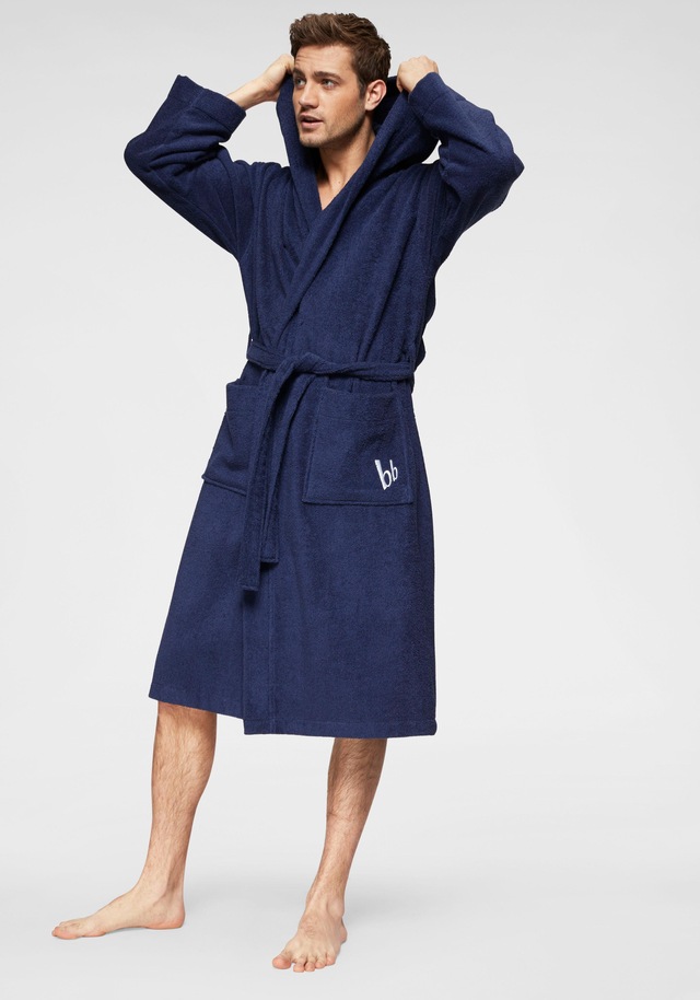 Bruno Banani Unisex-Bademantel »Robby, ideal für Sauna & Spa, Standard, Premium und Überlänge« 1 Stk. Damen & Herren Bademäntel, Baumwolle, mit Taschen, Sauna, XS-3XL