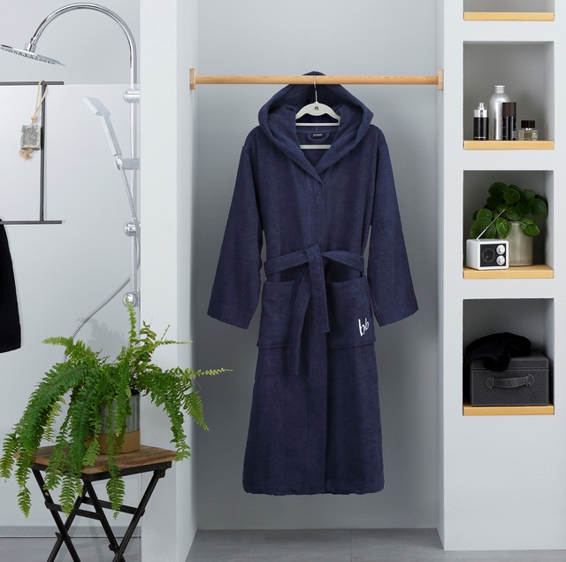 Bruno Banani Unisex-Bademantel »Robby, ideal für Sauna & Spa, Standard, Premium und Überlänge« 1 Stk. Damen & Herren Bademäntel, Baumwolle, mit Taschen, Sauna, XS-3XL