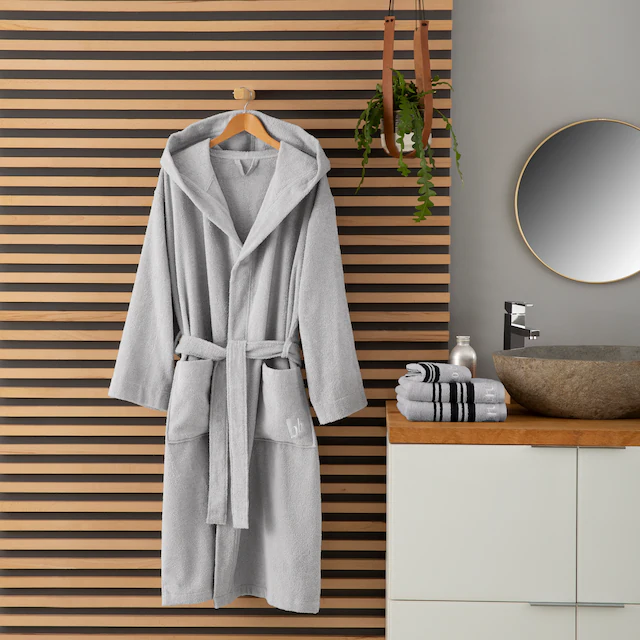 Bruno Banani Unisex-Bademantel »Robby, ideal für Sauna & Spa, Standard, Premium und Überlänge« 1 Stk. Damen & Herren Bademäntel, Baumwolle, mit Taschen, Sauna, XS-3XL