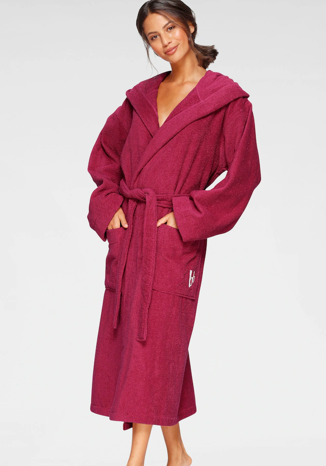 Bruno Banani Unisex-Bademantel »Robby, ideal für Sauna & Spa, Standard, Premium und Überlänge« 1 Stk. Damen & Herren Bademäntel, Baumwolle, mit Taschen, Sauna, XS-3XL