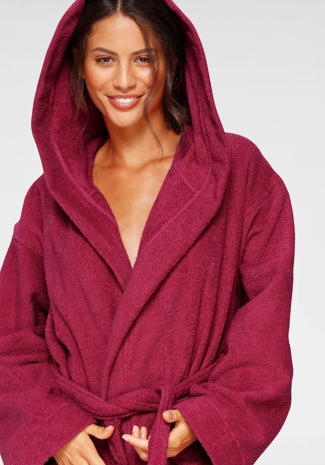 Bruno Banani Unisex-Bademantel »Robby, ideal für Sauna & Spa, Standard, Premium und Überlänge« 1 Stk. Damen & Herren Bademäntel, Baumwolle, mit Taschen, Sauna, XS-3XL