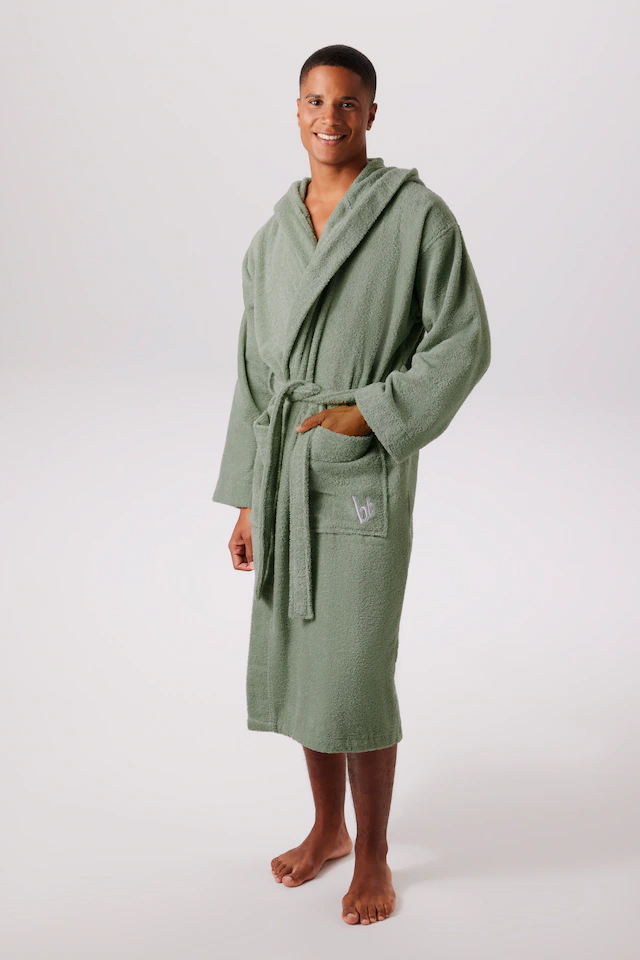 Bruno Banani Unisex-Bademantel »Robby, ideal für Sauna & Spa, Standard, Premium und Überlänge« 1 Stk. Damen & Herren Bademäntel, Baumwolle, mit Taschen, Sauna, XS-3XL
