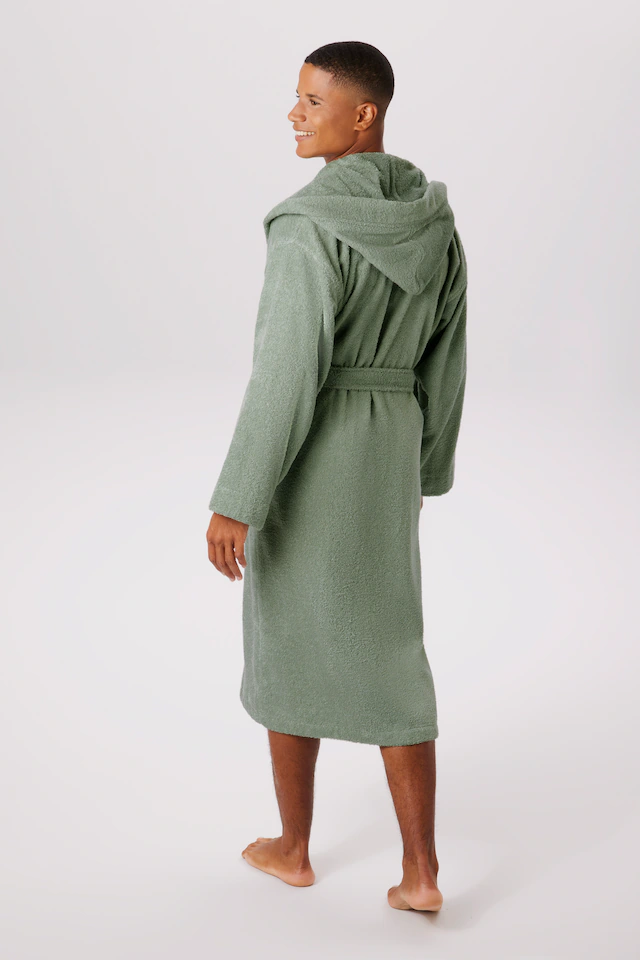 Bruno Banani Unisex-Bademantel »Robby, ideal für Sauna & Spa, Standard, Premium und Überlänge« 1 Stk. Damen & Herren Bademäntel, Baumwolle, mit Taschen, Sauna, XS-3XL