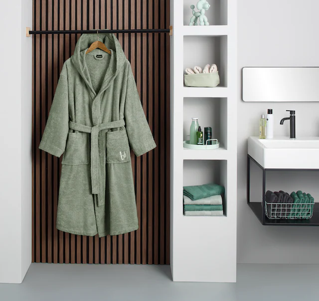 Bruno Banani Unisex-Bademantel »Robby, ideal für Sauna & Spa, Standard, Premium und Überlänge« 1 Stk. Damen & Herren Bademäntel, Baumwolle, mit Taschen, Sauna, XS-3XL