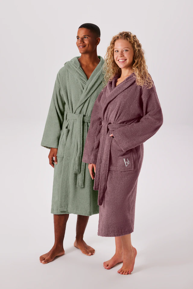 Bruno Banani Unisex-Bademantel »Robby, ideal für Sauna & Spa, Standard, Premium und Überlänge« 1 Stk. Damen & Herren Bademäntel, Baumwolle, mit Taschen, Sauna, XS-3XL