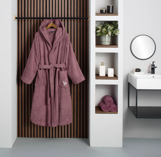 Bruno Banani Unisex-Bademantel »Robby, ideal für Sauna & Spa, Standard, Premium und Überlänge« 1 Stk. Damen & Herren Bademäntel, Baumwolle, mit Taschen, Sauna, XS-3XL