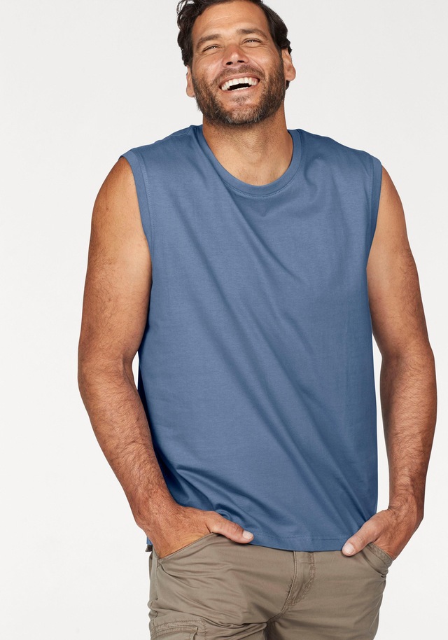 Man's World Muscleshirt Packung, 3er-Pack, 3 Stk. ärmellos, Basic-Stil, unifarben, Rundhalsausschnitt