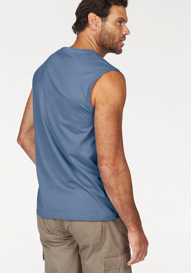 Man's World Muscleshirt Packung, 3er-Pack, 3 Stk. ärmellos, Basic-Stil, unifarben, Rundhalsausschnitt