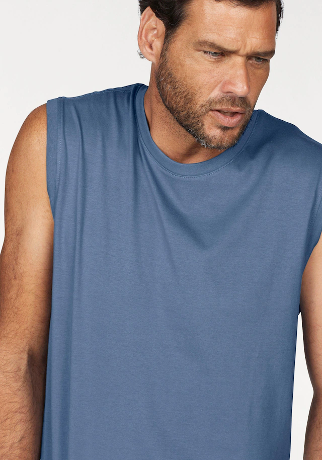 Man's World Muscleshirt Packung, 3er-Pack, 3 Stk. ärmellos, Basic-Stil, unifarben, Rundhalsausschnitt