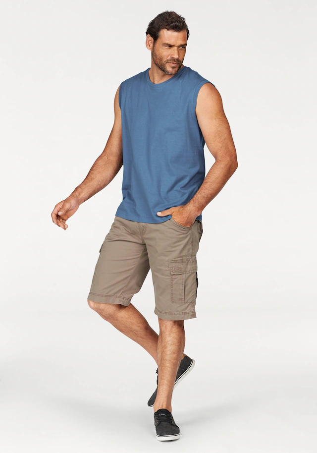 Man's World Muscleshirt Packung, 3er-Pack, 3 Stk. ärmellos, Basic-Stil, unifarben, Rundhalsausschnitt