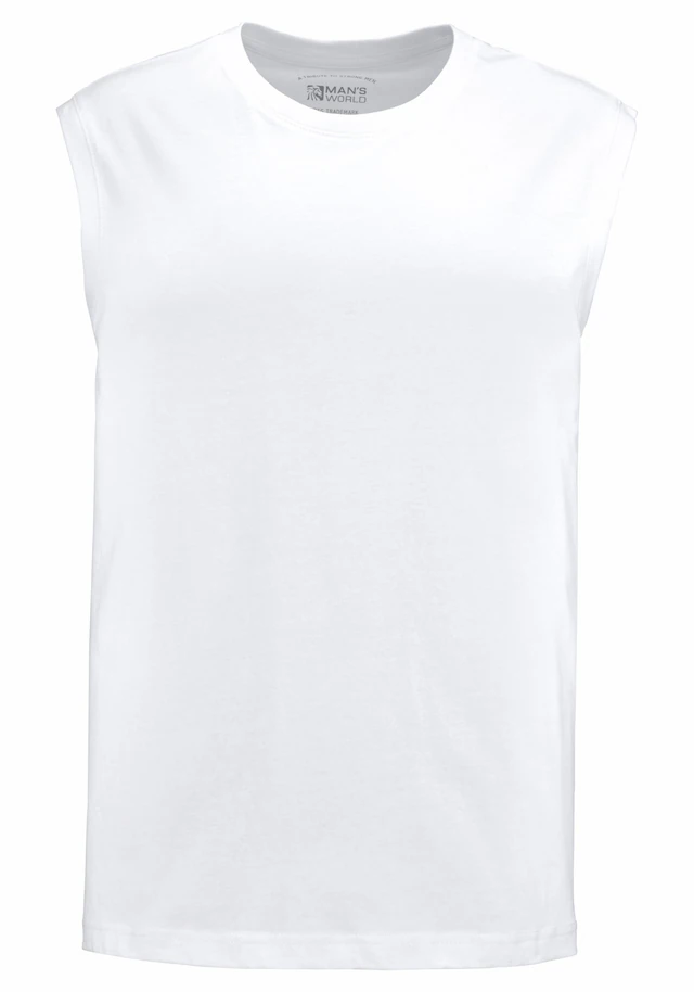 Man's World Muscleshirt Packung, 3er-Pack, 3 Stk. ärmellos, Basic-Stil, unifarben, Rundhalsausschnitt