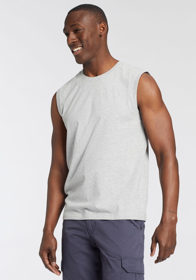 Man's World Muscleshirt Packung, 3er-Pack, 3 Stk. ärmellos, Basic-Stil, unifarben, Rundhalsausschnitt