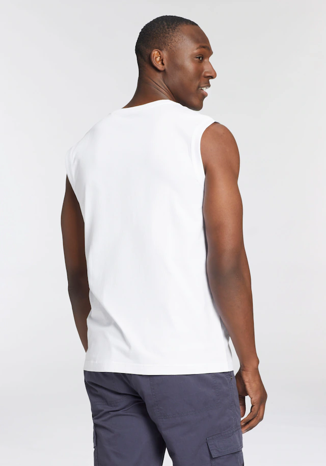 Man's World Muscleshirt Packung, 3er-Pack, 3 Stk. ärmellos, Basic-Stil, unifarben, Rundhalsausschnitt