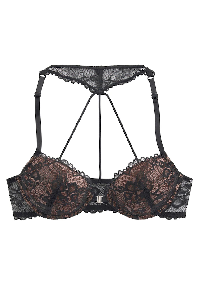 LASCANA Push-up-BH », BH mit Bügel, Spitzen-BH, mit Spitzenrücken & Vorderverschluss« sexy Unterwäsche, sexy Dessous