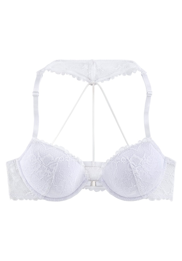 LASCANA Push-up-BH », BH mit Bügel, Spitzen-BH, mit Spitzenrücken & Vorderverschluss« sexy Unterwäsche, sexy Dessous