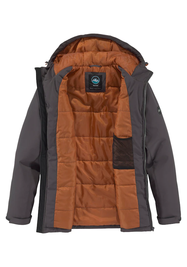 Polarino Winterjacke mit Kapuze atmungsaktiv, wasserabweisend, winddicht