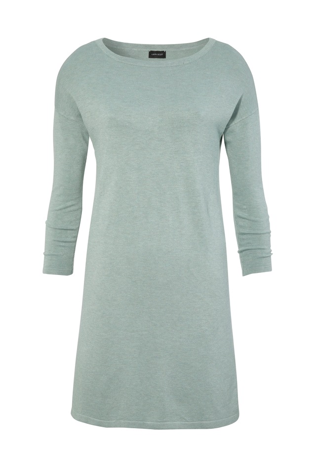 Laura Scott Longpullover Feinstrick mit U-Boot Ausschnitt und seitlichem Schlitz