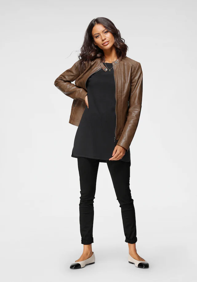 Laura Scott Longpullover Feinstrick mit U-Boot Ausschnitt und seitlichem Schlitz